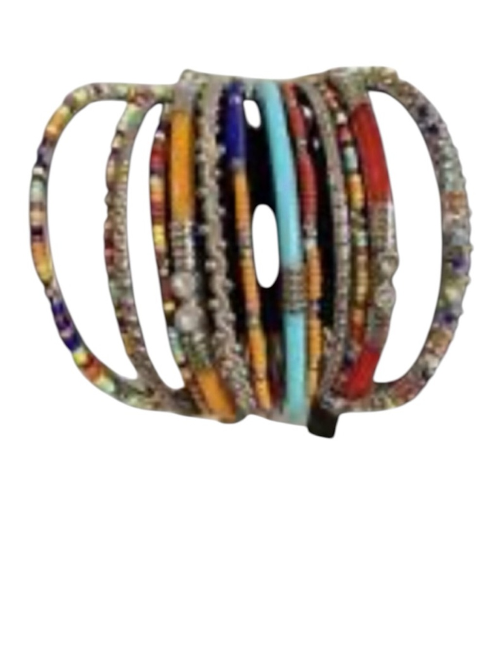 NWT APT 9 set of 14 multicolored skinny silver tone bangles